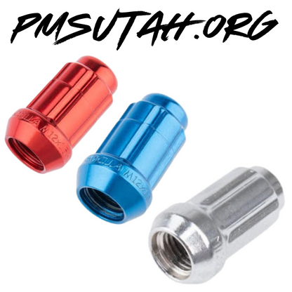 Yamaha Wolverine Viking YXZ UTV Lug Nuts OEM Style 8 Spline Lug Nuts 12mm x 1.25mm Thread Pitch Chrome Red Blue