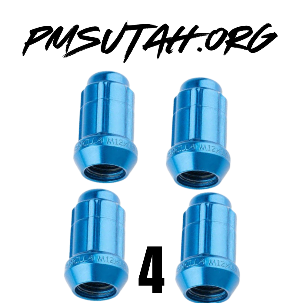 Yamaha Wolverine Viking YXZ UTV Lug Nuts OEM Style 8 Spline Lug Nuts 12mm x 1.25mm Thread Pitch Chrome Red Blue